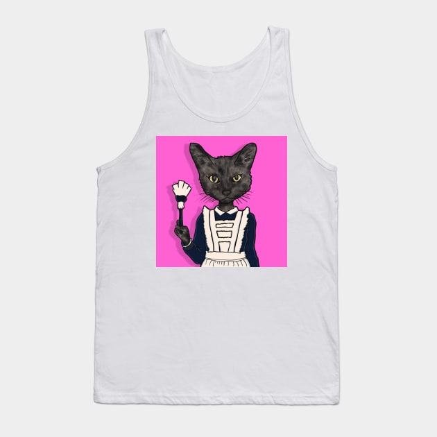 Maid Kitty Tank Top by chawlie